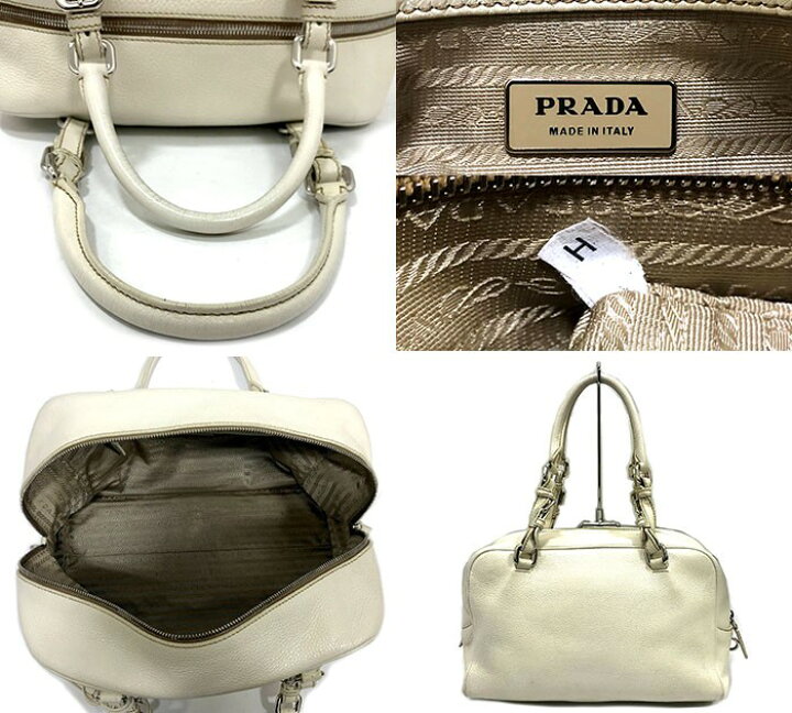 楽天市場】PRADA プラダ ハンドバッグ レザー ホワイト 白 BR3091 革  
