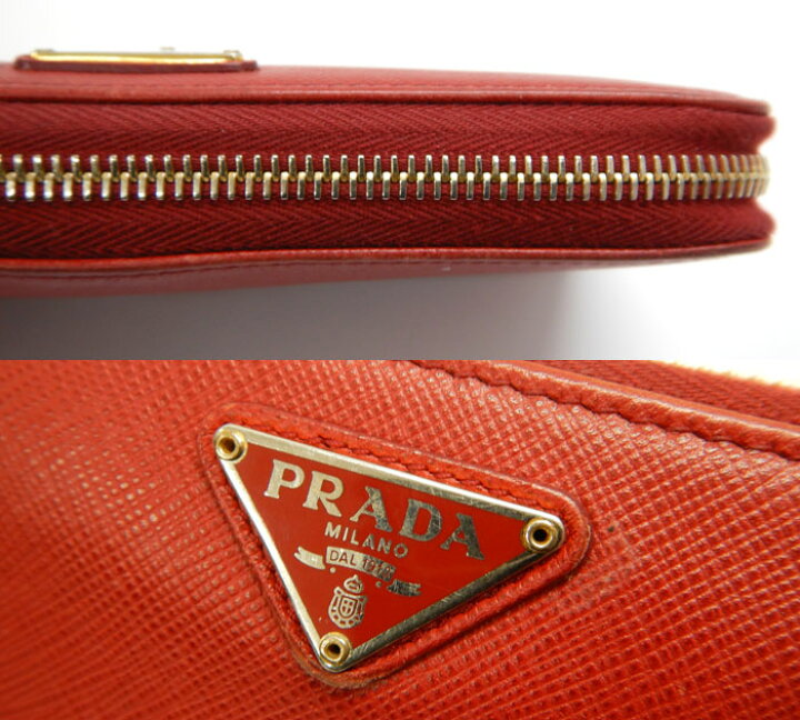 楽天市場】【PRADA】プラダ サフィアーノ 三角ロゴプレート ラウンド 