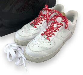 【NIKE×SUPREME】AIR FORCE ナイキ×シュプリーム エアフォース1 ロウ スニーカー CU9225-100 サイズ28.5cm ホワイト メンズ【中古】FB3515