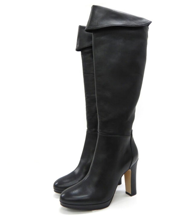 お値下げしました。Max Mara レザーロングブーツ 24cm 黒