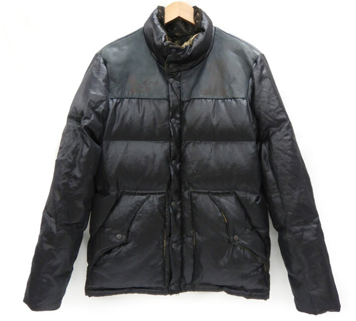 楽天市場】【roar】ロアー レザー ヨーク ダウンジャケット サイズ3 黒  