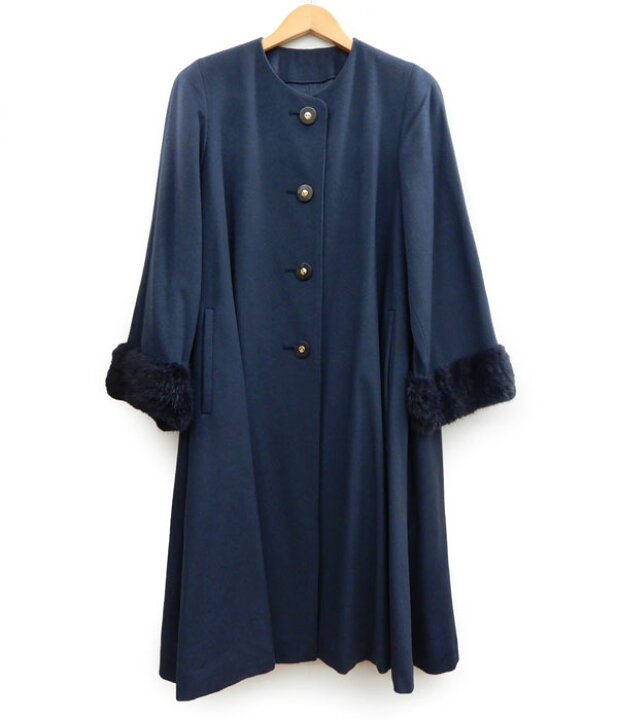 楽天市場】【PARIENNE】パリエンヌ カシミヤ ノーカラーロングコート  