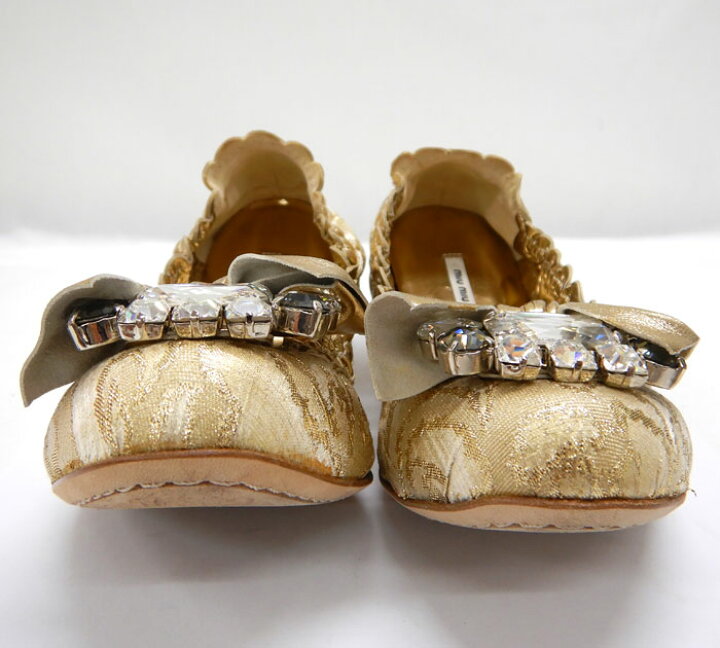 楽天市場】【miu miu】ミュウミュウ バレエフラット ビジューシューズ 