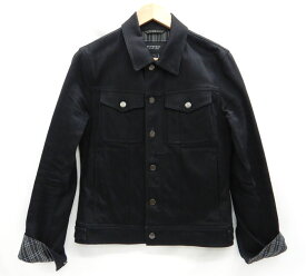 【BURBERRY BLACK LABEL】バーバリー ブラックレーベル デニムジャケット サイズM 黒 コットン メンズ 【中古】FB2584