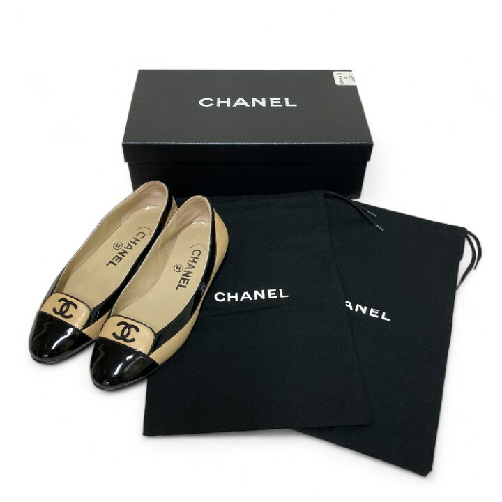 楽天市場】【CHANEL】シャネル ココマーク フラットシューズ バレエ 