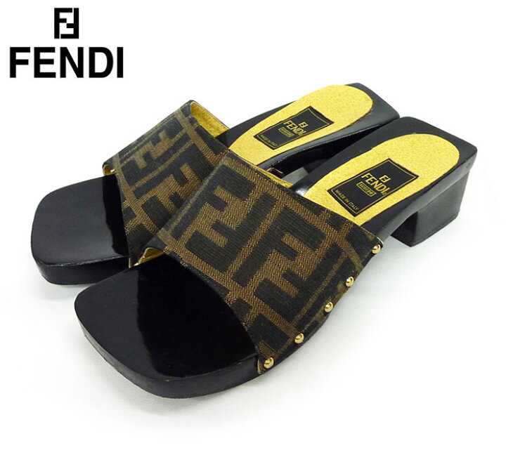 楽天市場】【FENDI】フェンディズッカ柄 ミュール サンダルサイズ36 1  