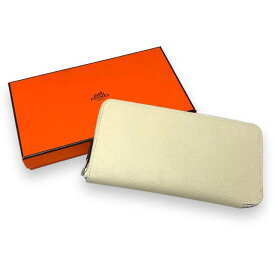 新品同様【HERMES】 エルメス アザップロング シルクイン ラウンドファスナー 長財布 ホワイト U刻印 2022年 RA6469【中古】