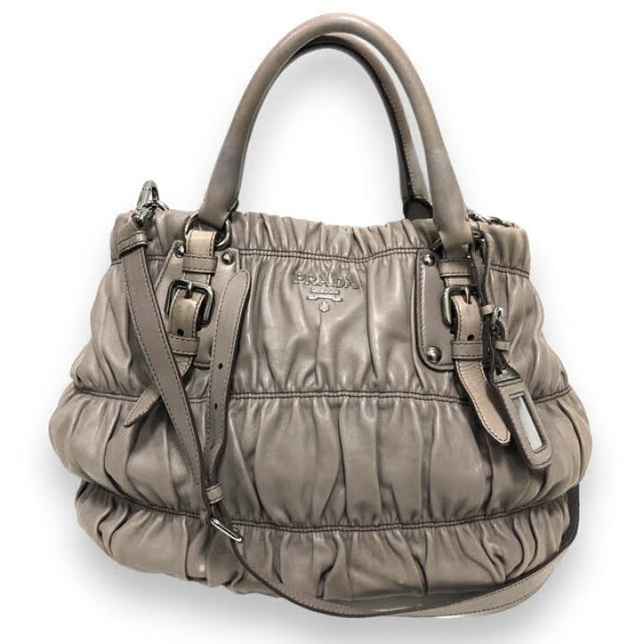 楽天市場】【PRADA】プラダ ナッパゴーフル 2WAYハンドバッグ グレー系 