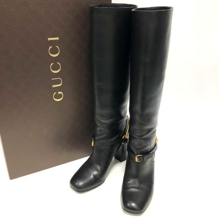 楽天市場】【GUCCI】グッチ ホースビット ロングブーツ レザー 