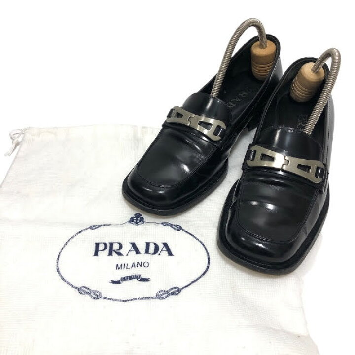 楽天市場】【PRADA】プラダ レザー ローファー ブラック サイズ36 1/2 