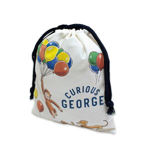 おさるのジョージ 巾着 S JOG3-680 約18cm×22cm 日本製 給食袋 きんちゃく 袋 小物入れ 2025-2026年