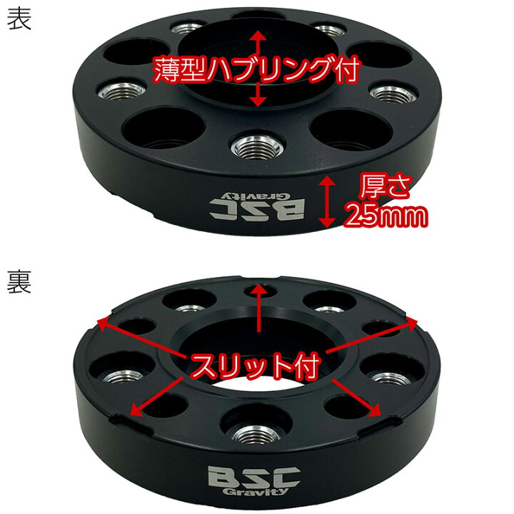 楽天市場】ワイドトレッドスペーサー【25mm】薄ハブ2枚組 PCD112 5H 