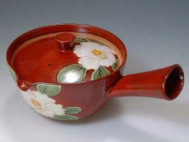 京焼・清水焼　急須　トウア022　赤塗椿　急須【送料無料】