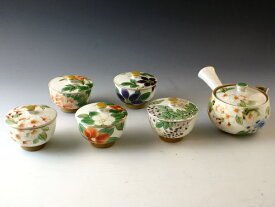 京焼・清水焼　急須茶器揃　トウア587　富貴五草花　蓋付【送料無料】