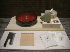 L判フルイ粉ホーキ生舟そば粉セット 固定木付きまな板プラス オフィス木村it21