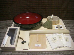 30c包丁48cこね鉢L判フルイ粉ホーキそば粉セット 固定木付きまな板プラス オフィス木村it21