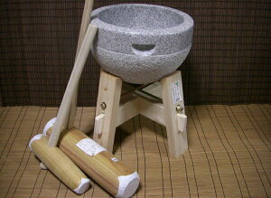 三升用臼 木台・杵L・小槌杵セット《餅つき道具》 オフィス木村it21