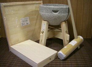餅つき道具 三升用臼 木台・杵M・三升用のし板・餅箱セット オフィス木村it21