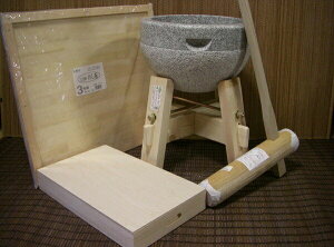 餅つき道具 三升用臼 木台・杵S・三升用のし板・餅箱セット オフィス木村it21