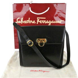 スーパーSALE限定価格!!【中古】正規品 Salvatore Ferragamo サルヴァトーレ・フェラガモ ガンチーニ ショルダーバッグ レザーバッグ 保存袋・紙袋付き