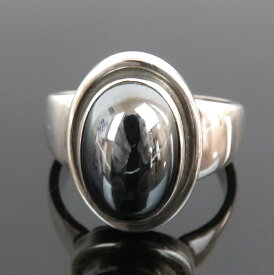 【中古】正規品 GEORG JENSEN ジョージ・ジェンセン リング 指輪 ヘマタイト #46B シルバー925 銀 デンマーク製 13号 7.5【送料無料】