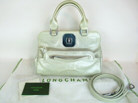 【中古】正規品 Longchamp ロンシャン Gatsby ギャツビー ハンドバッグ 2wayバッグ ショルダーバッグ エナメル フランス製 保存袋【送料無料】