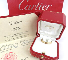 【中古】正規品 Cartier カルティエ トリニティリング 結婚指輪 26号 スリーゴールド ウェディング リング K18 18金 イエローゴールド ホワイトゴールド ピンクゴールド ケース証明書紙袋付き ブランドアクセサリー 【送料無料】