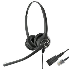 電話機用 ヘッドホン 両耳 固定電話 ビジネスフォン ヘッドセット コールセンター ヘッドセット 業務用ヘッドセット ビジネスフォン ビジネスホン アンプなしで接続タイプ NTT NEC サクサ パナソニック Cisco USB 3.5mm QDケーブル接続可能 ジェネティブ GENETIVE HD028NDW
