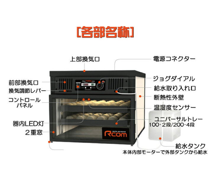 楽天市場】MARU100-DELUXE 業務用全自動孵卵器（ふ卵器・ふらん器 