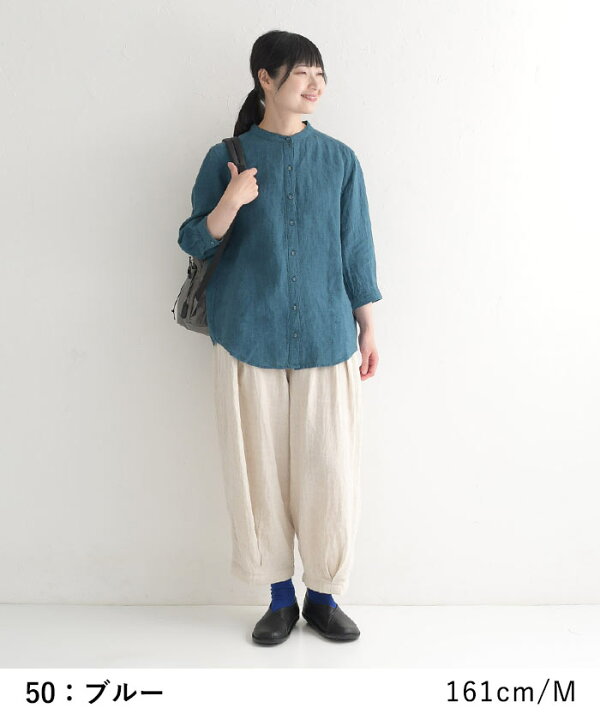 楽天市場】D*g*y ノーカラーブラウス リネン ムラ染 M〜3L 麻100 