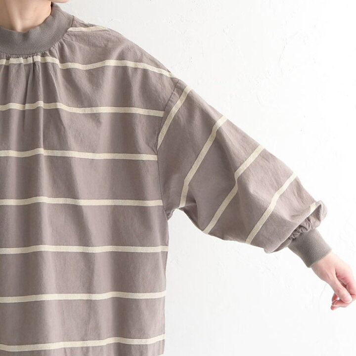 楽天市場】SUN VALLEY プルオーバー ボーダー リブネック ぽわん袖 綿  