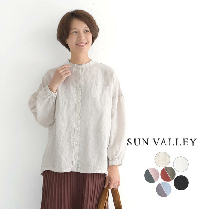 楽天市場】SUN VALLEY バンドカラー シャツ ブラウス フレンチリネン 