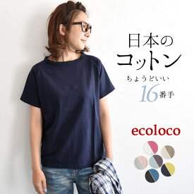 【クーポンで500円OFF】 【メール便可】日本製 M～3L オリジナル 半袖 Tシャツ ラグランカットソー 綿100%／着後レビューでクーポン☆ カジュアル シンプル 無地 トップス コットン おしゃれ レディース エコロコ e+ Ms,Ls,LL,3L,／大きめ 大きいサイズ 春 夏 24SS0419R,