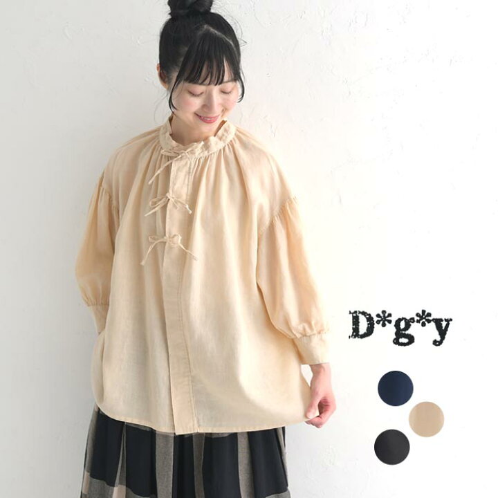 楽天市場】M〜3L D*g*y ラミーオックス リボン ブラウス シャツ 麻100 