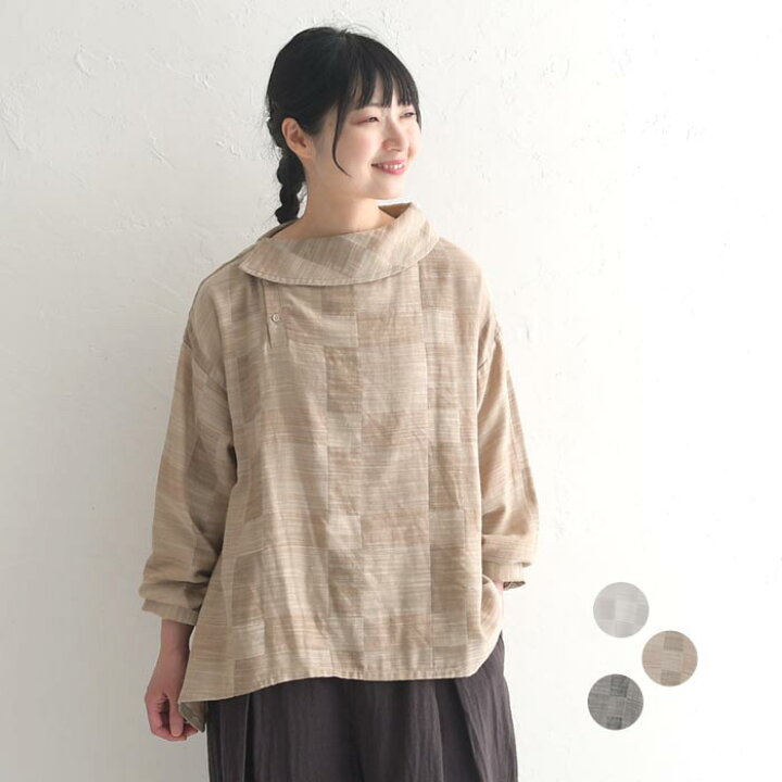 楽天市場】ブラウス シャツ 長袖 レディース 秋服 コットンダブル