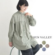 ブラウス レディース 綿麻 起毛 チュニック SUN VALLEY ギャザー ゆったり／ ナチュラル カジュアル ふん…