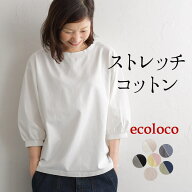 【週末限定CPあり】【メール便可】カットソー レディース ボリューム袖 ストレッチコットン 綿／着後レビ…