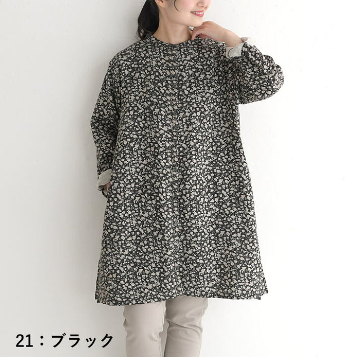 楽天市場】M〜3L オリジナル コットン ダブルガーゼ チュニック 花柄 