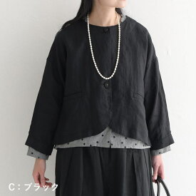 ノーカラー ドルマンジャケット 羽織り レディース D*g*y dgy リネンオックス 麻100%／ナチュラル オケージョン フォーマル セレモニー カラーレス お出かけ アウター エコロコ sel,／ 大きいサイズ 春 夏 秋 冬 25SS0228R,