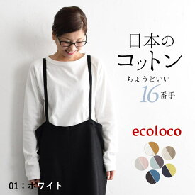 【メール便可】日本製 綿100％ カットソー レディース Tシャツ／着後レビューでクーポン☆ カジュアル シンプル ラグラン ロンT 体型カバー 長袖 トップス エコロコ e+／春 秋 冬 大きめ 無地 大きいサイズ 25SS0117R, c14,