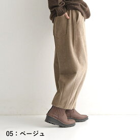 バルーンパンツ ワイド レディース 保湿発熱 裏ベロア 裏起毛 コーデュロイ 綿 コットン／ 着後レビューでクーポン☆ カジュアル あったか 暖パン 防寒 エコロコ e+,／秋 冬 大きいサイズ 25AW1114R, c1120,