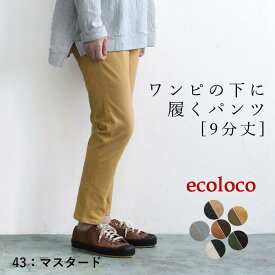 【送料無料】ワンピースの下に履く パンツ 9分丈 レギパン ウエストゴム 綿／着後レビューでクーポン☆ カジュアル レギンス ストレッチ コットン ボトムス 涼しい 大きいサイズ e+／春夏 秋冬 エコロコ レディース 25AW0718R,