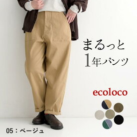 カーゴパンツ ワイド レディース 微起毛 コットンストレッチ 綿／着後レビューでクーポン☆ カジュアル ナチュラル ウエストゴム 脚長 体型カバー ボトムス エコロコ e+,／ 大きいサイズ 春 秋冬 秋服 25AW0904R,