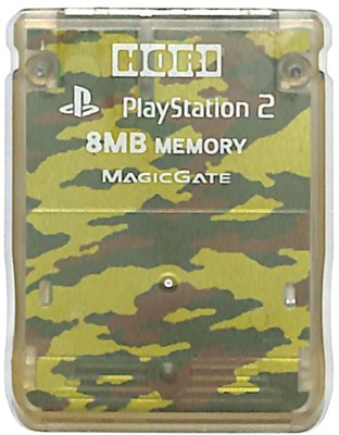 特価キャンペーン PS2 卸直営 HORI製 メモリーカード ８MB プレステ2 迷彩柄 中古