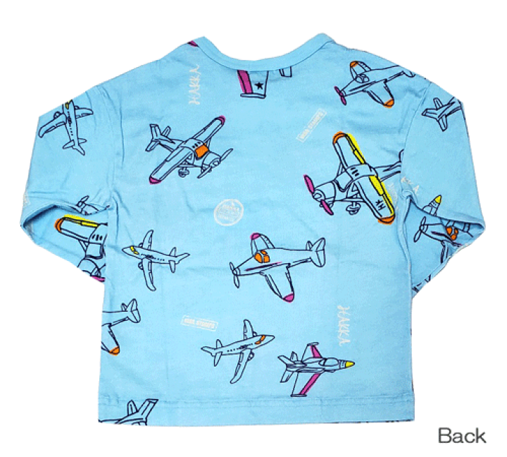 楽天市場】ハッカキッズ hakka kids 飛行機柄 ロンT 長袖 ブルー 100cm