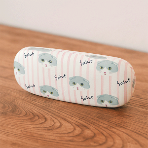 メガネケース スコストライプ ピンク スコティッシュフォールド ねこ 猫 おしゃれ かわいい めがねケース めがね収納 眼鏡 メガネ めがね サングラス 老眼鏡 フレンズ