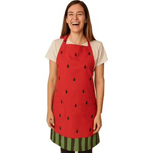 スイカ スイカット フルーツ ショートエプロン エプロン レッド かわいい 北欧 おしゃれ 速乾 キッチン 雑貨 母の日 プレゼント フレンズヒル