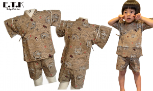 40%off 子供甚平 甚平 男の子 おしゃれ E.T.K 龍柄 ブラウン 日本製 出産祝い ベビーギフト 夏祭り 花火大会 甚平男の子 甚平子供 甚平ベビー 甚平キッズ 80cm 90cm 95cm
