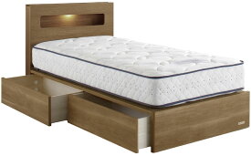 ドリームベッド イーチョイス3003 クイーン1・ワイドダブル 宮付 照明 棚コンセント付き ドロアー・引き出し付き 正規販売店 国産/日本製家具(広島製) ナチュラル ダーク ベッドセット マットレス付き