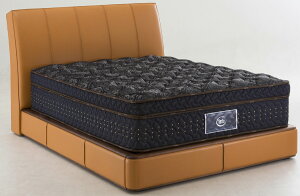 サータ ヴェスパー4100 クイーン1・ワイドダブル 本革クッションフラット 棚付き ドリームベッド ノーマル クラシック 高級フレーム dreambed serta 正規販売店 国産/日本製(広島製) ベッドフレー